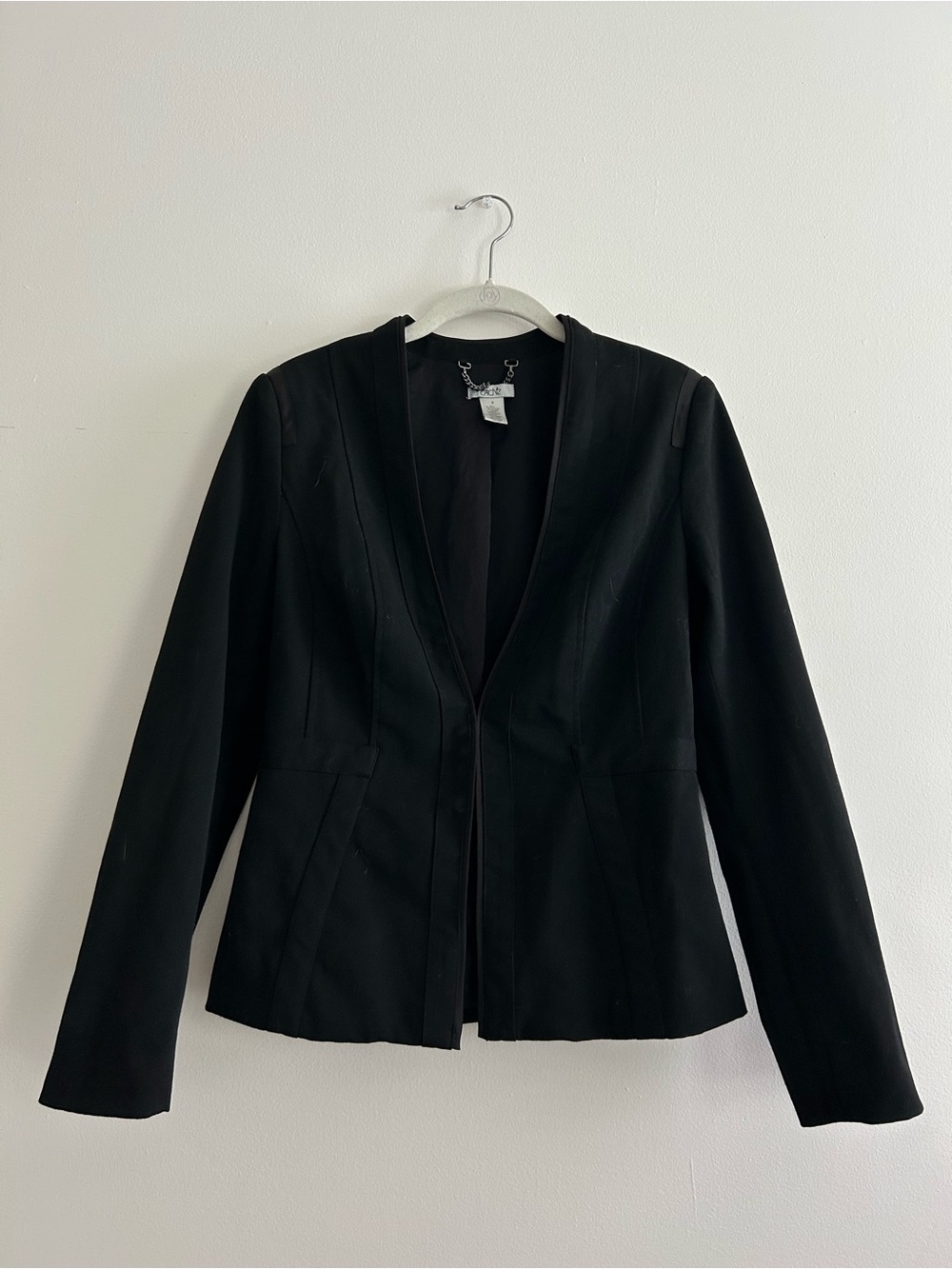 Vintage Y2K Caché Black Women's Tailored Open-Front Jacket